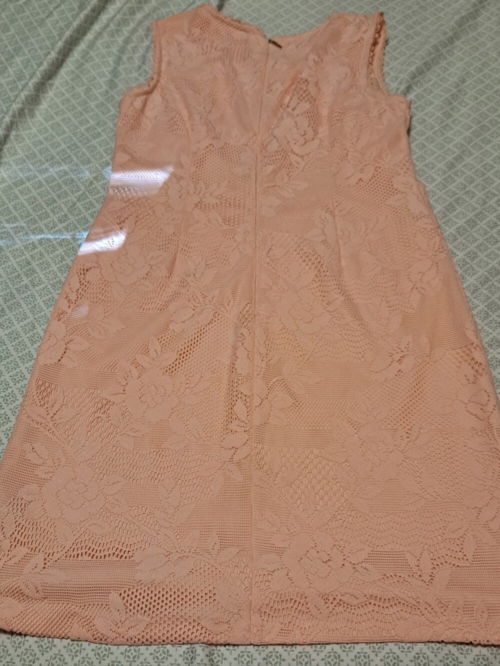 Karl Lagerfeld Sleeveless Peach Lace Shift Dress Sz M - Picture 7 of 7